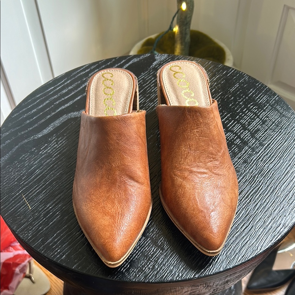 Coconuts by Matisse Brown Leather Mules with Pointed Toe